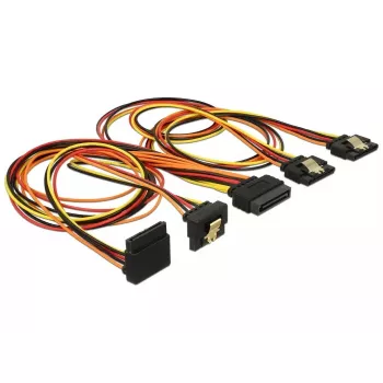 Kabel SATA DeLOCK 60149 0,5 m SATA 15-pin 4 x SATA 15-pin Czarny Pomarańczowy Czerwony Żółty