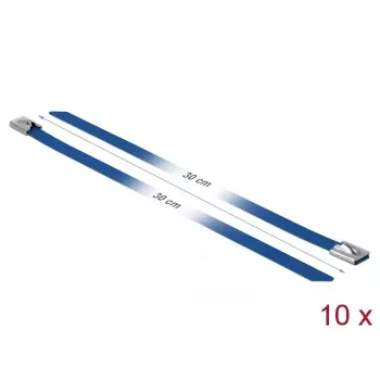 Opaska zaciskowa DeLOCK 18798 stal niebieska 300 mm 10 szt.