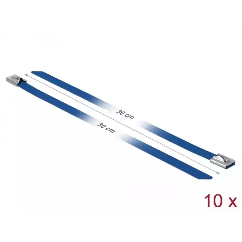 Opaska zaciskowa DeLOCK 18798 stal niebieska 300 mm 10 szt.