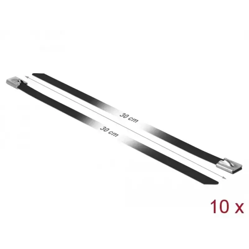 Opaska kablowa DeLOCK 18814 stal czarna 300mm 10 szt.