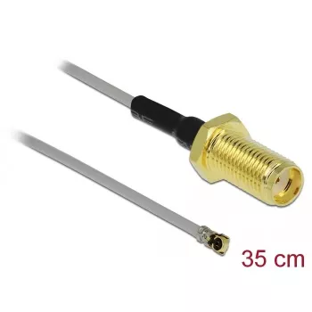 Kabel koncentryczny DeLOCK 90398 0,35 m SMA MHF Czarny Złoty Szary