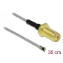 Kabel koncentryczny DeLOCK 90398 0,35 m SMA MHF Czarny Złoty Szary