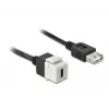 Moduł Keystone DeLOCK 86391 USB C płaski czarno-biały