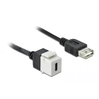 Moduł Keystone DeLOCK 86391 USB C płaski czarno-biały