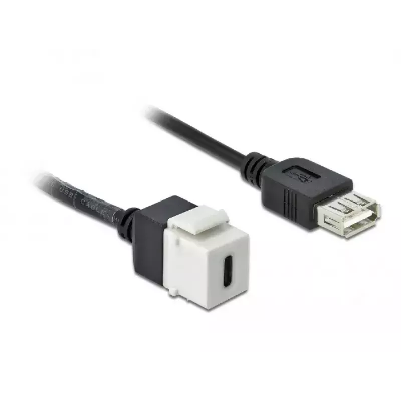 Moduł Keystone DeLOCK 86391 USB C płaski czarno-biały