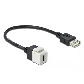Moduł Keystone DeLOCK 86391 USB C płaski czarno-biały
