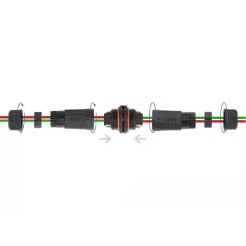 Złącze przewodów elektrycznych DELOCK 86912, proste, 85–260 V, czarny, 25 × 114 mm, 1 szt.