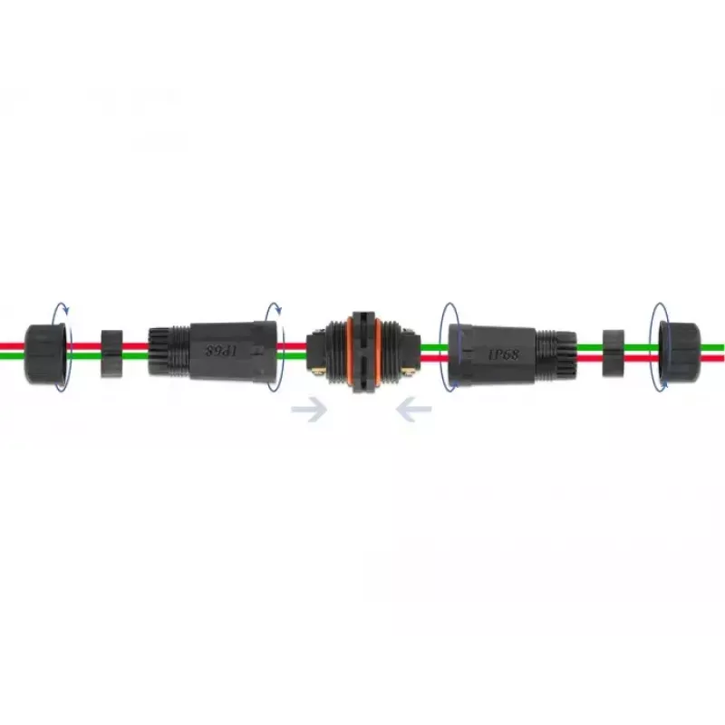 Złącze przewodów elektrycznych DELOCK 86912, proste, 85–260 V, czarny, 25 × 114 mm, 1 szt.