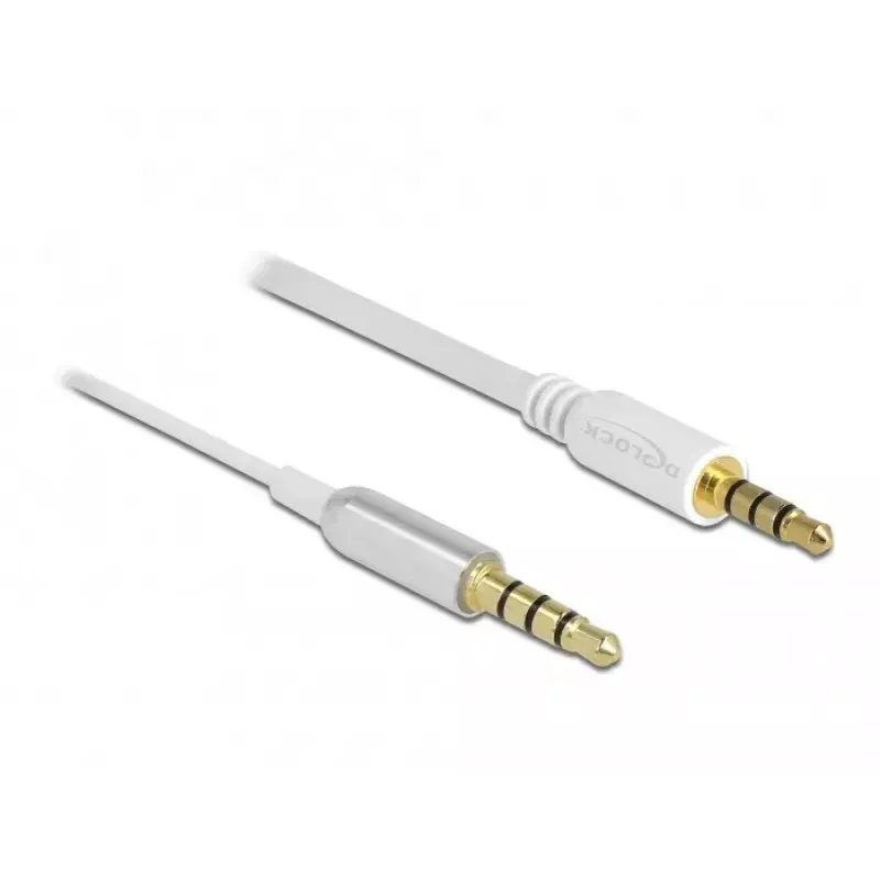 Kabel audio DeLOCK 66073 0,5 m 3,5 mm srebrny biały