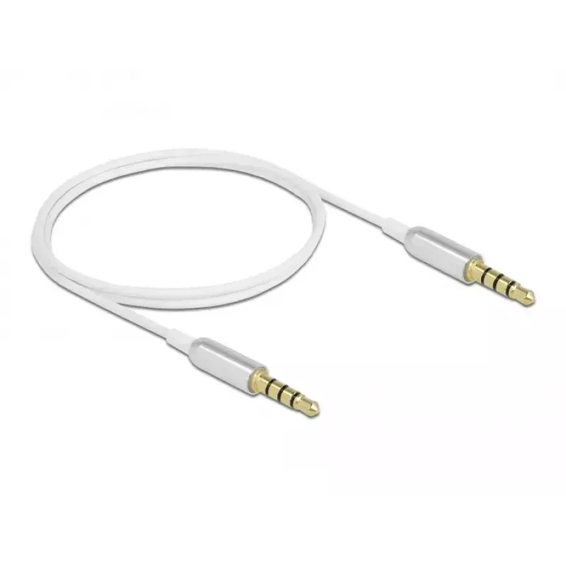 Kabel audio DeLOCK 66073 0,5 m 3,5 mm srebrny biały