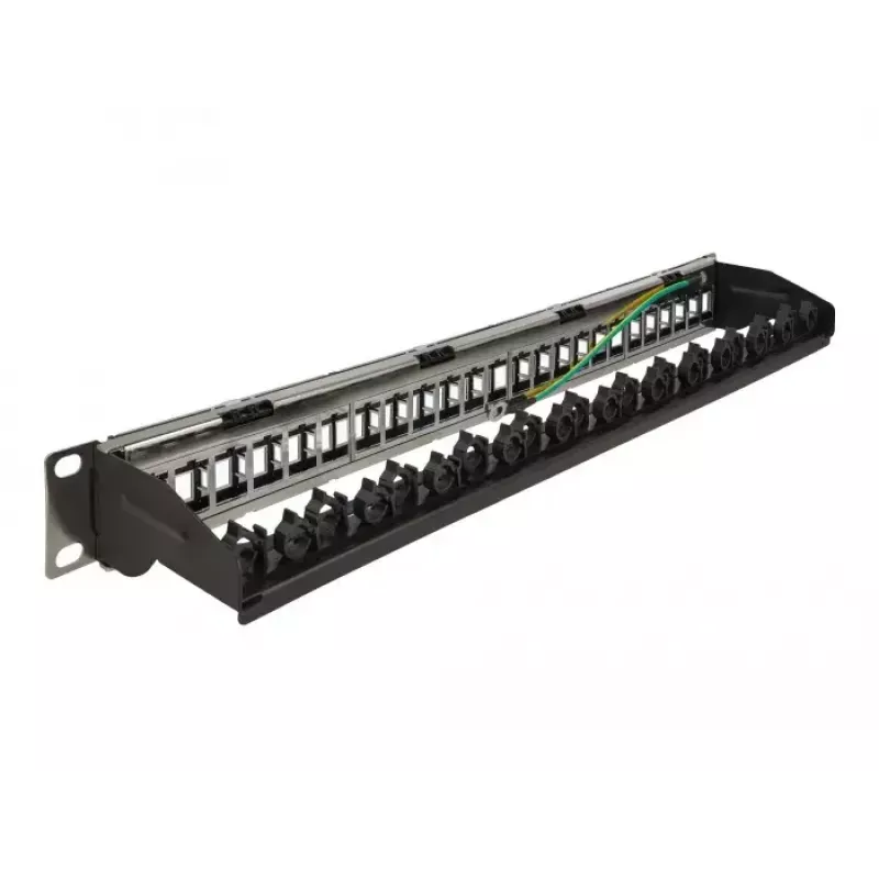 Patch Panel DeLOCK 19 cali 24 porty z prowadnicą kabli