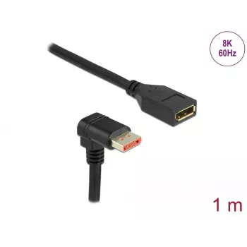 Kabel przedłużający DisplayPort DeLOCK 90° w dół zagięty 8K 1m