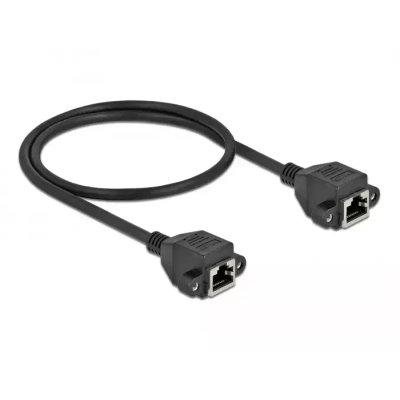 Kabel przedłużający sieciowy DeLOCK kat.6A 50 cm czarny