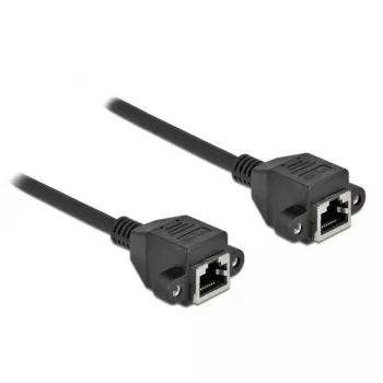 Kabel przedłużający sieciowy DeLOCK kat.6A 50 cm czarny