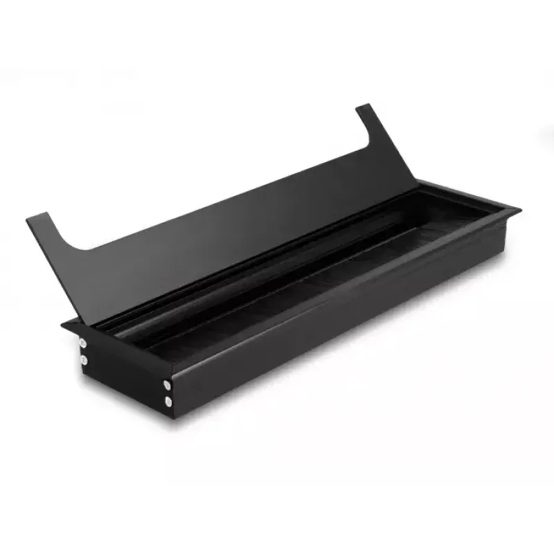 Przepust kablowy DELOCK 66857 do biurka, czarny, 80×280×28 mm, 1 szt.