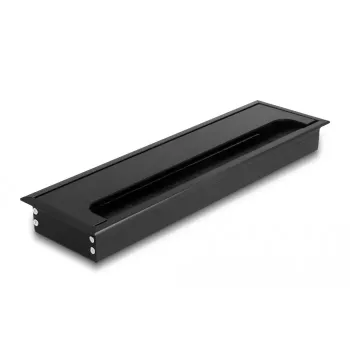 Przepust kablowy DELOCK 66857 do biurka, czarny, 80×280×28 mm, 1 szt.