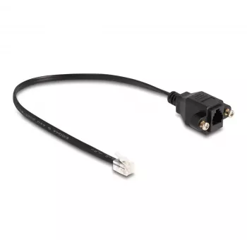 DeLOCK Kabel wtyk RJ10 na gniazdo RJ10 30 cm czarny