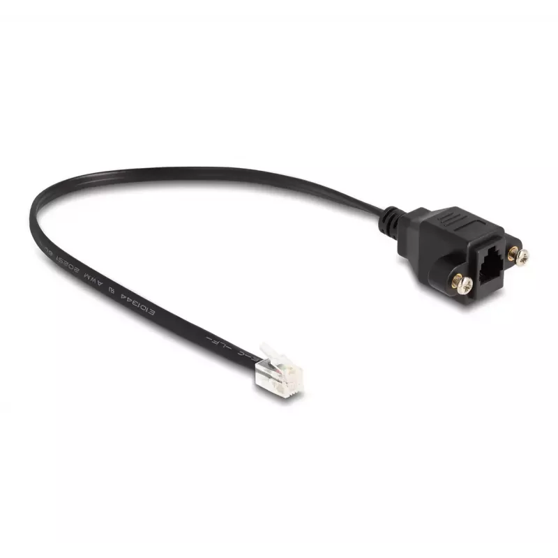 DeLOCK Kabel wtyk RJ10 na gniazdo RJ10 30 cm czarny