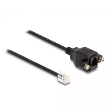 DeLOCK Kabel wtyk RJ10 na gniazdo RJ10 30 cm czarny