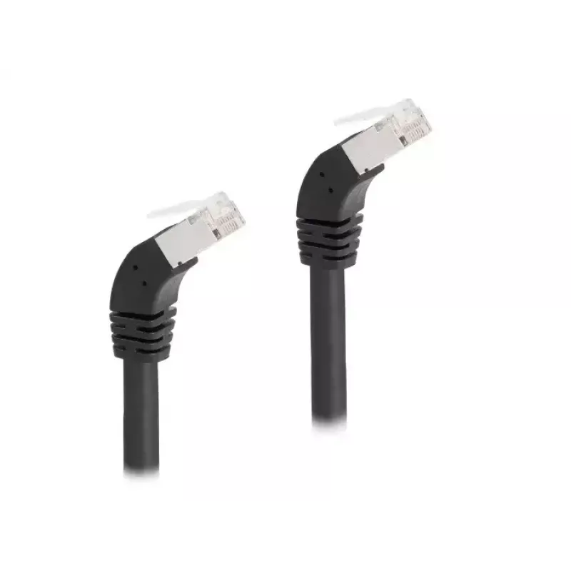 Kabel sieciowy DeLOCK RJ45 kat.6A S/FTP 45° w dół 1 m czarny