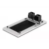 DeLOCK Przepust kablowy ze szczotką i 2 modułami Keystone RJ45 Kat.6, aluminium