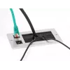 DeLOCK Przepust kablowy ze szczotką i 2 modułami Keystone RJ45 Kat.6, aluminium