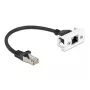 DeLOCK Kabel Przedłużający Sieciowy Kat.6A 25 cm S/FTP RJ45 Czarny