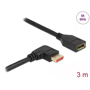 Przedłużacz kabla DisplayPort DeLOCK 87079 3m 8K 60Hz kątowy