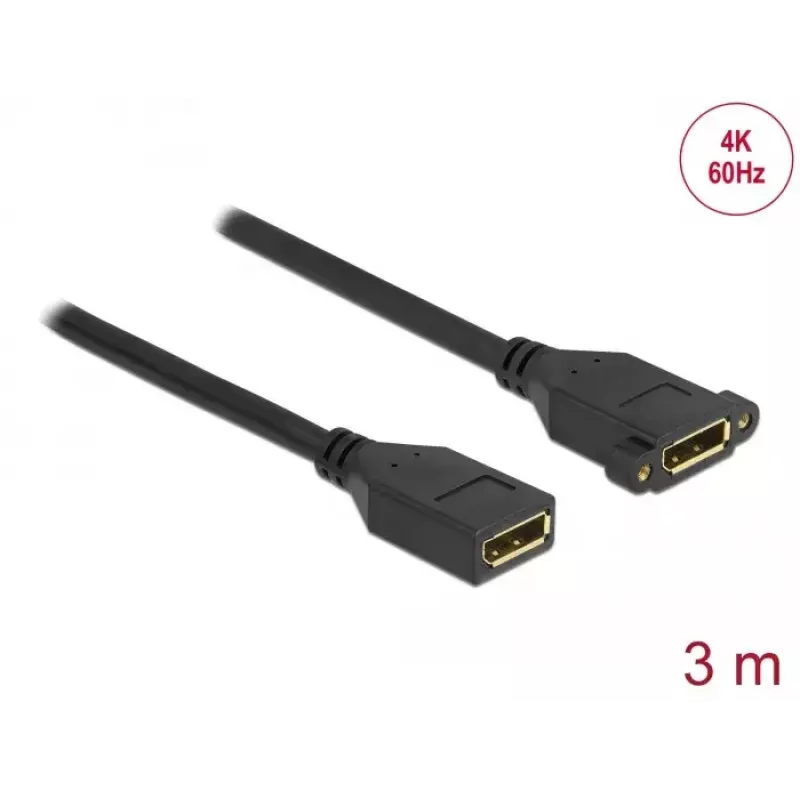 Kabel DisplayPort złącze żeńskie na żeńskie do montażu panelowego DeLOCK 87103 3 m