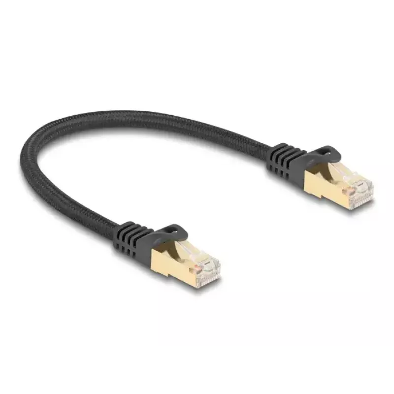Kabel sieciowy DeLOCK RJ45 80315 wtyk-wtyk Kat.6A 0,25 m czarny