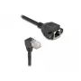 Kabel przedłużający sieciowy DeLOCK S/FTP RJ45 90° kątowy do RJ45 kat.6A 3m czarny