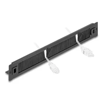 Panel szczotkowy DeLOCK 66552 Czarny Metal 48mm Szerokość 482mm Głębokość 44.4mm Wysokość