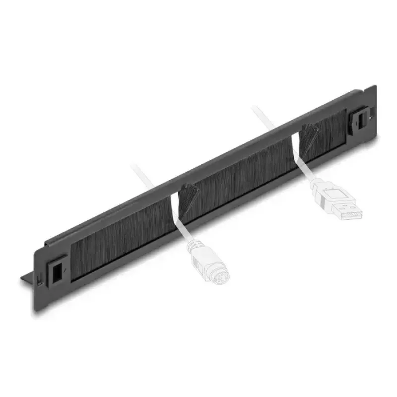 Panel szczotkowy DeLOCK 66552 Czarny Metal 48mm Szerokość 482mm Głębokość 44.4mm Wysokość
