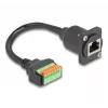 DeLOCK 88153 Przejściówka kabla RJ45 8-pinowy blok zacisków Czarny