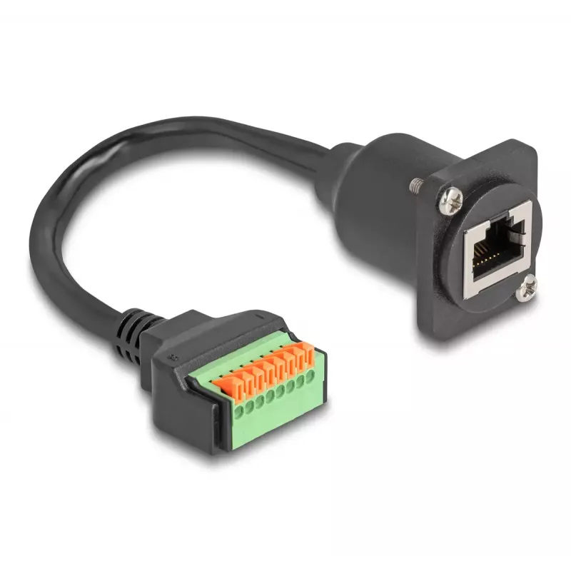 DeLOCK 88153 Przejściówka kabla RJ45 8-pinowy blok zacisków Czarny