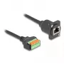 DeLOCK 88153 Przejściówka kabla RJ45 8-pinowy blok zacisków Czarny