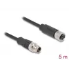Kabel sieciowy DeLOCK M12 X-coded 8-pin męski na żeński Cat5e 5 m Czarny