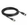 Kabel sieciowy DeLOCK M12 X-coded 8-pin męski na żeński Cat5e 5 m Czarny