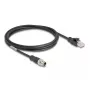 Kabel sieciowy DeLOCK M12 Kabel X-kodowany 8-pinowy męski do RJ45 męski Cat5e 2 m Czarny