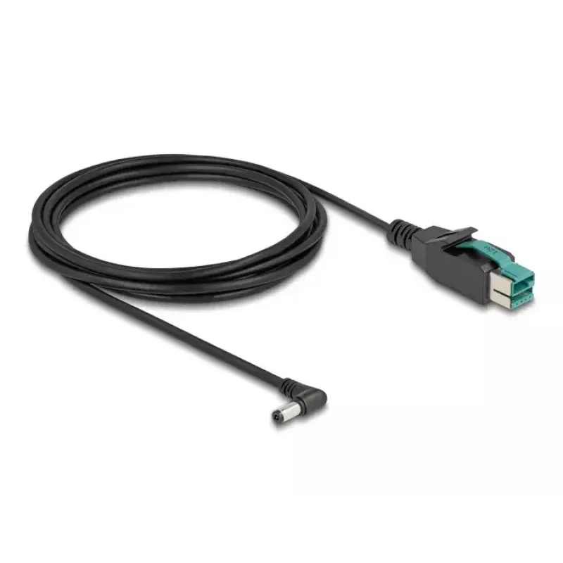 Kabel DeLOCK PoweredUSB męski 12 V do DC 5.5 x 2.1 mm męski kątowy 3 m