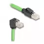 DeLOCK Kabel sieciowy RJ45 Cat.6A wtyk do wtyku kątowy w dół 1m zielony