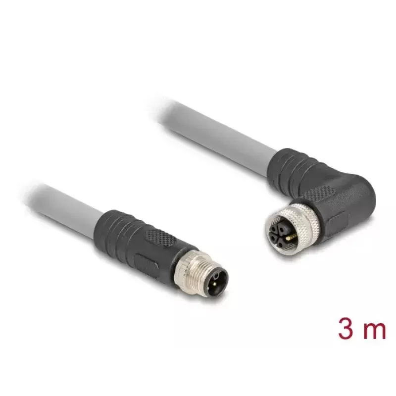 Kabel czujnika/aktuatora DeLOCK 3 m RST M12 szary 80544