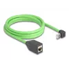Kabel sieciowy DeLOCK RJ45 Cat.6A Wtyk skierowany w górę pod kątem do gniazda 2m Zielony