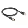 Kabel sieciowy DeLOCK M12 Kodowanie X 8-pin męski na RJ45 męski Cat5e 1 m Czarny