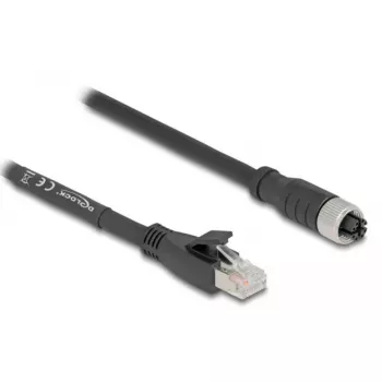 Kabel sieciowy DeLOCK 80594 M12 na RJ-45 Cat5e 5m Czarny