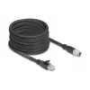 Kabel sieciowy DeLOCK 80586 M12 do RJ-45 Cat5e 10 m Czarny