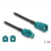 Kabel koncentryczny DELOCK 90679 — HSD Z do HSD Z, 1 m, czarny/niebieski