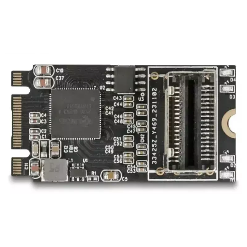 Karta adaptera DELOCK wewnętrzna M.2 na Mini-SAS 64260, host M.2, wyjście Mini-SAS, JMicron JMB585, czarna, diody LED