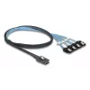 Karta adaptera DELOCK wewnętrzna M.2 na Mini-SAS 64260, host M.2, wyjście Mini-SAS, JMicron JMB585, czarna, diody LED