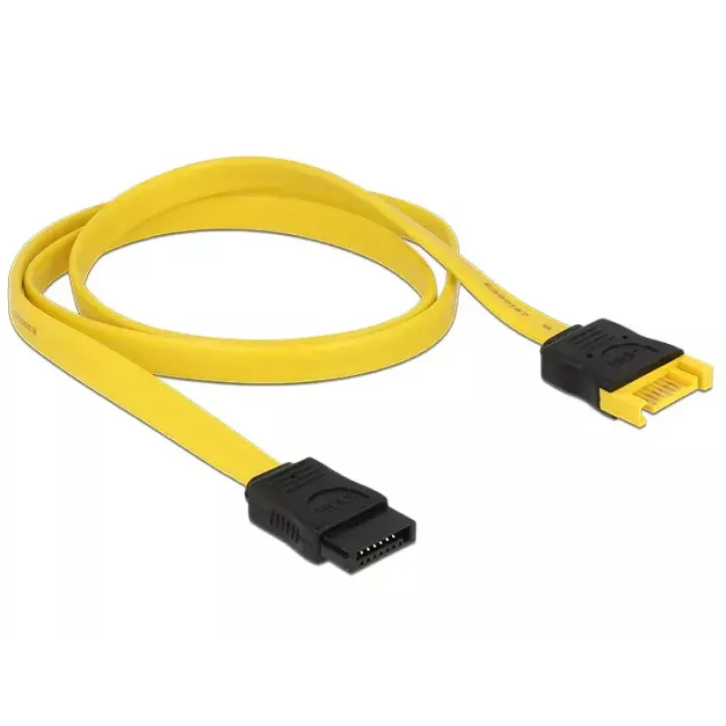 Kabel SATA DeLOCK 0,7 m 2x SATA III SATA 7-pin Czarny Żółty